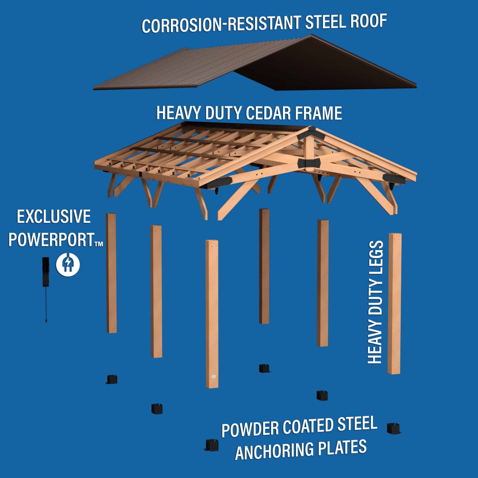 20X12 Norwood Carport/Gazebo/Pavilion - Leisure Installs