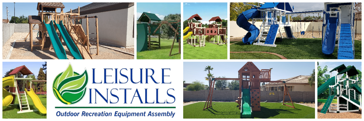 Leisure Installs playset, swing set, gazebo, pergoal, shed, basketball goal, trampoline installation services